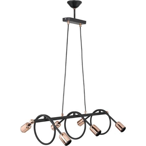 Deckenlampe Derbent MDL3938 aus schwarzem Metall mit sechs Lampenfassungen H88xL68 (1/3)