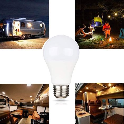 Lampadina Led E27 12W a Goccia AC/DC Da 12V e 65V bianco freddo x barca camper (1/3)