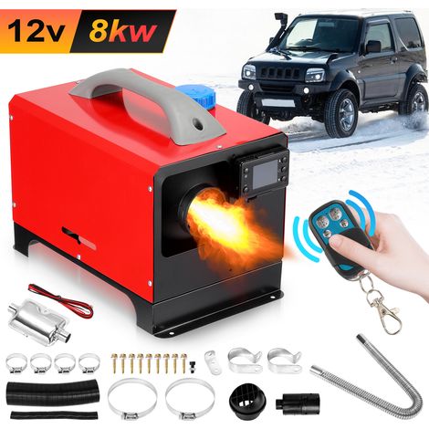 Wolketon Calentador Diesel 8kW 12 V, Calentador de Aire con Control Remoto LCD, para Coche Camión Autobús Barco, Negro (1/5)