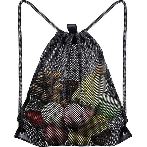 Sac à dos filet avec cordon, sac de plage et de sport, grand filet pour tennis, natation, voyage et football