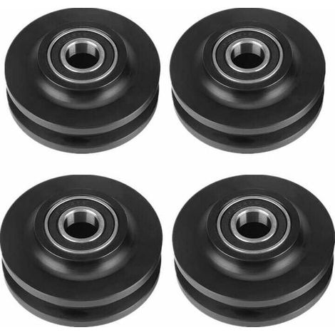 4Pcs Roulettes Coulissantes Roues de porte Grange Placard Armoire Quincaillerie Cabinet Fenêtre Poulie Coulissante (1/5)