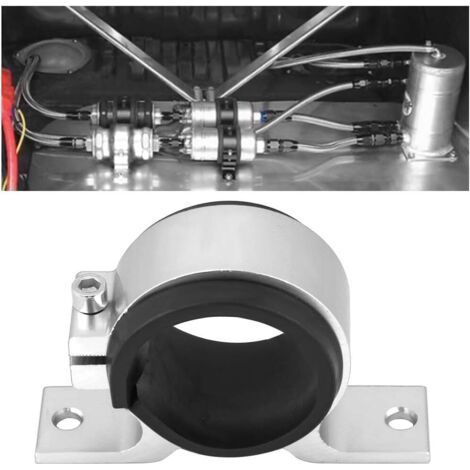 Support de pompe à carburant, Support de Montage de Pompe à Huile/carburant/essence de Voiture 50mm Support de Fixation de Filtre Unique en Alliage D'aluminium Noir(Argent) (1/5)