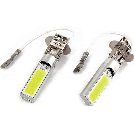 Lot de 2 ampoules LED COB H3 15W DRL blanches type xénon pour phares de route (1/5)