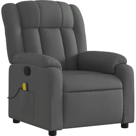 Sillón de relajación TV función masaje reclinable 6 puntos de masaje en tela gris oscuro DEC026961 (1/5)