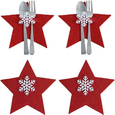 Weihnachtsbesteckhalter, Weihnachtsbestecktasche, Weihnachtstischdekoration, Küche (1/2)