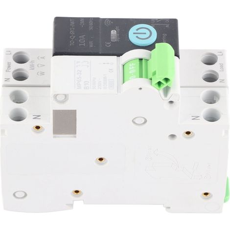 Disjoncteur WiFi 1P+N 10A AC 230V 6KA avec relais temporisé et télécommande (1/5)