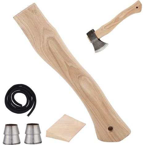 Manche de Cognée en Bois de Remplacement Manche en Bois pour Jardinage Camping Outil Extérieur Décoration Festival Projets DIY, 28.2x5.7x2.75cm (1/5)
