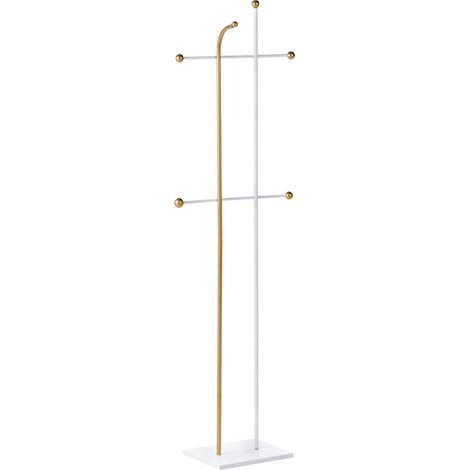 Coat Rack Gold Steel Metal 162 cm Freestanding Clothes Stand 6 Hooks Modern Hallway ODHILL
