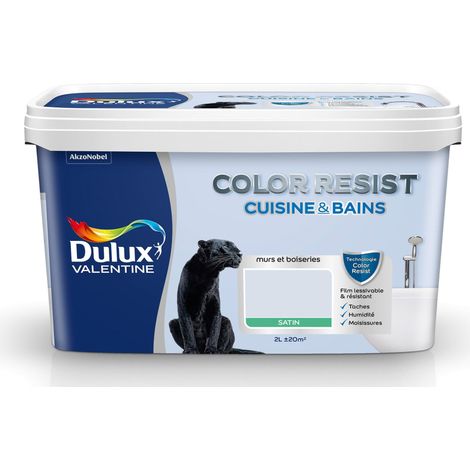 Peinture Color Resist Cuisine & Bains Satin Embruns 2 L - Dulux Valentine