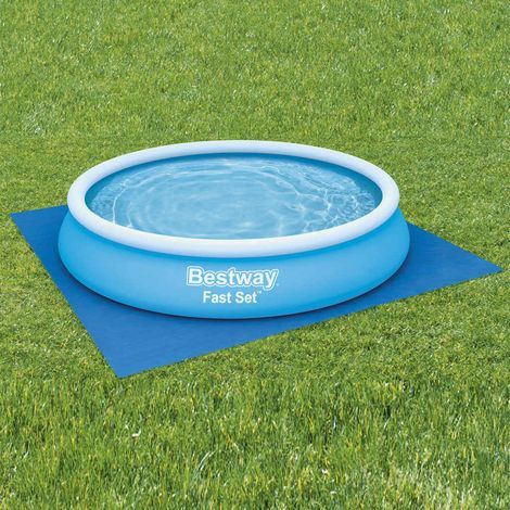 Bestway – Tapis de protection pour piscine 396 x 396 cm – Isolation thermique – Résistant à la saleté – Facile à nettoyer – Protection contre dommages mécaniques