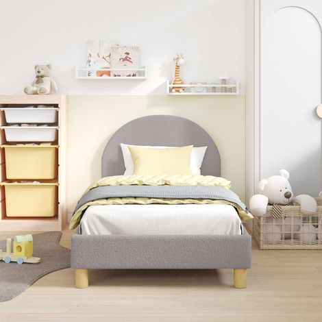 Cama para niños con cabecero Gris Claro 80x160 cm Bouclé (1/5)