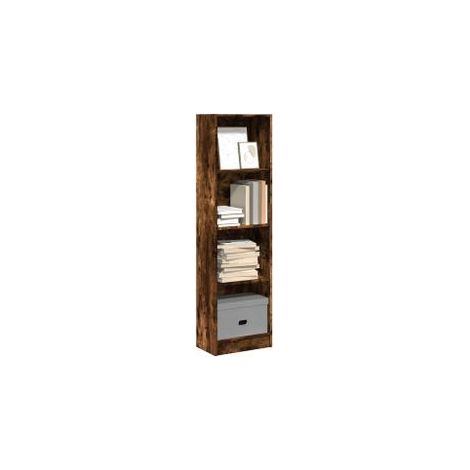 Bibliothèque chêne fumé 40x24x143 bois d'ingénierie (1/5)