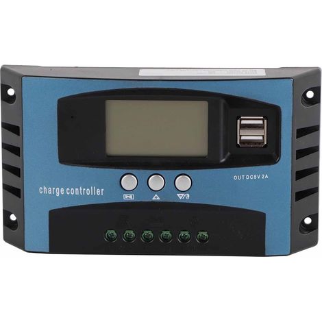 Contrôleur de charge solaire 12V 24V, identification intelligente, MPPT, affichage LCD, régulateur de charge pour panneau solaire 60A (décharge 20A) (1/5)