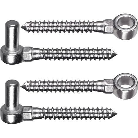 Ensemble de 2 vis à bois angle droit en acier inoxydable, qualité (1/5)