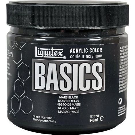 Peinture acrylique - LIQUITEX - 92298 - Noir de Mars - 946 ml - Noir