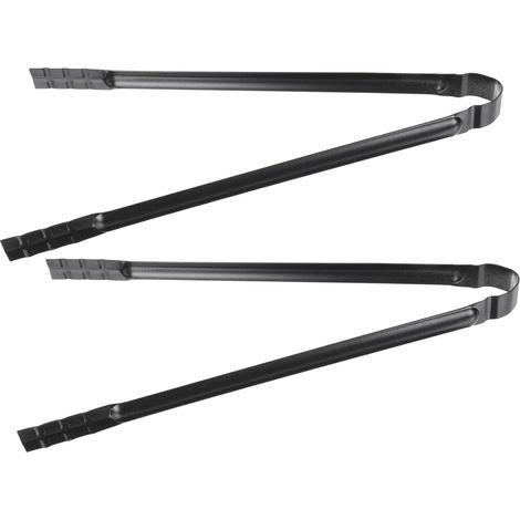 Pinza para carbón de hierro para barbacoa, pinza multifuncional para barbacoa, resistente al calor, color negro. (1/5)