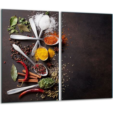 Planche à découper en verre 2x 30x52 épices (1/5)