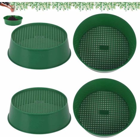 Ensemble de 4 tamis de jardin en plastique - Tamis à terre - Tamis à pierres - Disque de tamisage - Tamis à terre fossilisée pour le jardinage - Filtre de tri fin pour compost - Convient aux plantes g (1/5)