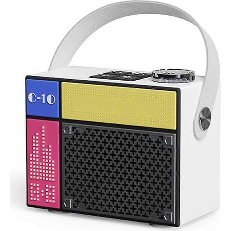 Cette enceinte est rechargeable, offre des basses profondes, prend en charge les cartes TF et s'intègre parfaitement à la décoration intérieure grâce à sa couleur blanche. (1/5)