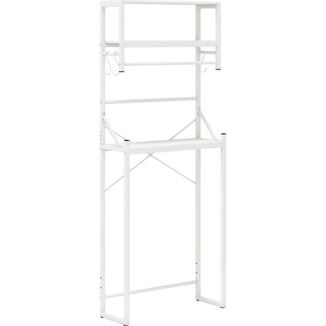 Estantería de baño de 3 niveles sobre el inodoro, 64 x 24 x 162 cm, color blanco