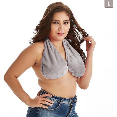 Soutien-gorge serviette de bain, serviette de bain, soutien-gorge tour de cou, soutien-gorge serviette à suspendre pour grande poitrine - Gris L (1/5)
