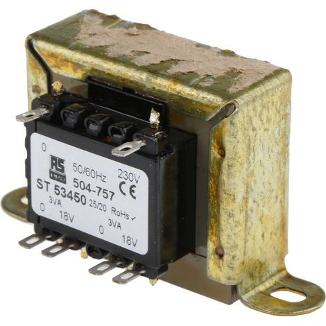 Transformateur à montage sur châssis, Vin 230V c.a., Vout 18V c.a., 2 sorties, 6VA ( Prix pour 1 )