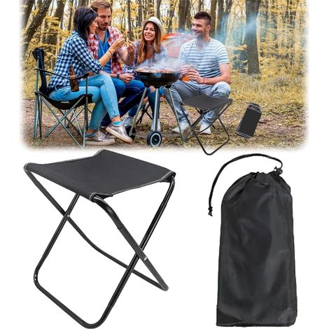 Siège de Camping Portable,Pliant Tabouret,Tabouret Pliable de Camping,Mini Chaise Pliante Portable,Petite Chaise de Camping en Aluminium,pour Voyage Randonnée Pêche (1/5)