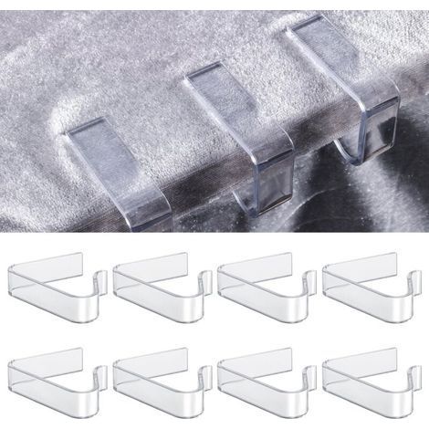 (Petite taille) 8 pièces pinces à nappe en plastique, pince à nappe transparente support de nappe pince à nappe pour table de 1,7 à 3,5 cm d'épaisseur fête de Noël mariage intérieur extérieur (1/5)