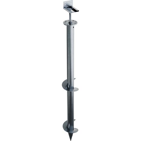 Vis de Fondation SPIRAL - Pour Sol Meuble / Sablonneux - Hauteur : 120 cm - Equerre en L fournis - Fixation Sans Beton