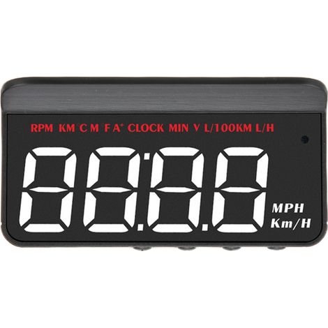 Affichage tête haute LED pour voiture, avec système OBD, affichage de la tension et de la consommation de carburant, alarme de survitesse. (1/5)