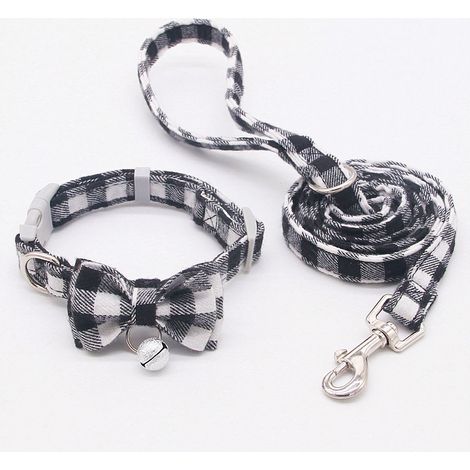 Collier pour chat avec laisse et nœud de 1,2 m et clochette - Collier de sécurité à dégagement rapide pour chatons - 19-29 cm,Blanc (1/4)