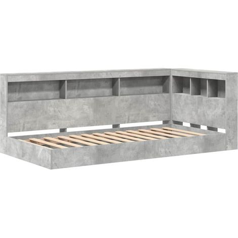 Bookcase Bed Concrete Grey 75 x 190 cm Engineered wood vidaXL (1/5)