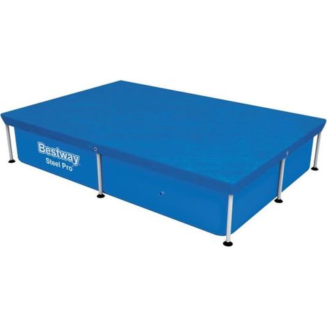 Bestway 58103 Housse de Bain rectangulaire en Acier Flowclear pour piscines Professionnelles, adaptée aux piscines Professionnelles de 7 Pieds 3 Pouces, 221 x 150 x 43 cm (1/5)