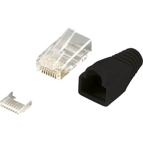LogiLink MP0024 Connettore RJ45 CAT 6, non schermato MP0024 Spina dritta Poli: 8P8C Nero 100 pz.