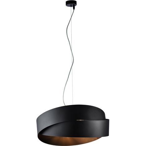 Sospensione Moderna Astro 2 Luci Ferro Laccato Nero Con Oro (1/3)