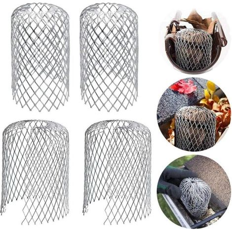 Lot de 6 grilles de protection pour gouttières en aluminium, protège-gouttières en métal, pour maison, avant-toits, tranchées et égouts (1/4)