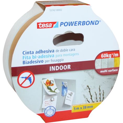 TESA POWERBOND MIRROR - DOPPELSEITIGES MONTAGEBAND ZUR FIXIERUNG VON SPIEGELN - FEUCHTIGKEITSBESTÄNDIGES KLEBEBAND FÜR BAD UND D