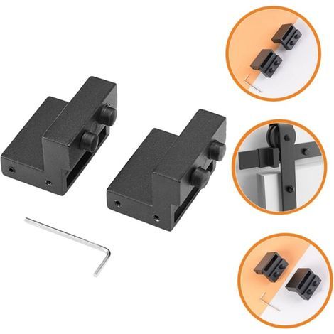 2Pcs Arrêts de Porte de Grange en Alliage de zinc Dispositif de limite d'arrêt de rouleau voie pour glissière coulissante (1/5)