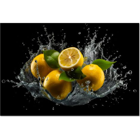 CRÉDENCE DE CUISINE Citron - Fruit - Jaune - Noir 90x60 (1/5)