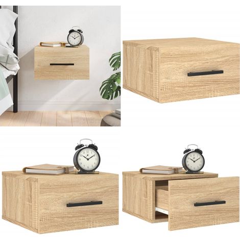 Wand-Nachttisch Sonoma-Eiche 35x35x20 cm - Wandmontage - Holz Nachttisch (1/5)