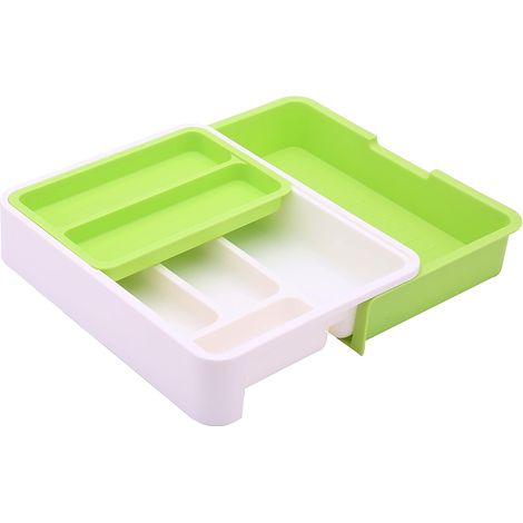 Range Couverts extensible réglable pour tiroir de cuisine - Range Couvert Rangement Tiroir Cuisinep- Rangement Couverts Tiroir Cuisine (1/4)