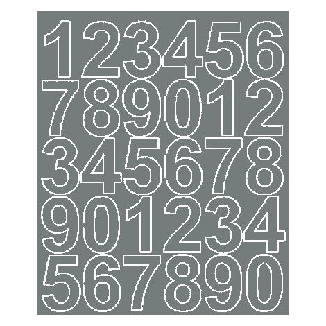 Numeri adesivi autoadesivi da 4,5 cm, grigio opaco.