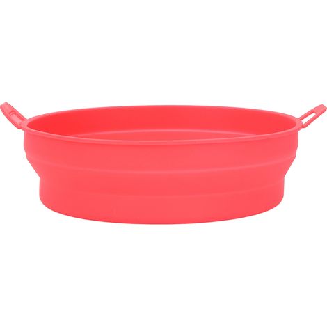 Plat silicone pliable pour friteuse, rond rouge 21 cm, résistant à haute température, qualité alimentaire (1/5)