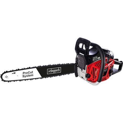 [JAMAIS UTILISÉ] Scheppach Tronçonneuse Thermique CSH56 - Moteur 2T de 56cm³ - Chaîne et Guide Procut 51cm - Lubrification automatique de la chaîne - Frein de chaîne intégré - Anti-vibrations - Ideal  (1/5)