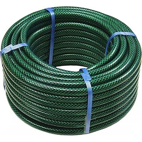 Garden Hose Pipe 30m Reel 98ft Outdoor Reinforced PVC Hosepipe Green Pond U2574 (1/4)
