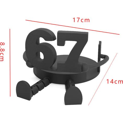 Porte-papier toilette 67 - Décoration de bureau imprimée en 3D - Porte-papier toilette standard 67 (noir)
