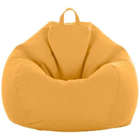Sac de canapé Lazy Housse de Canapé Inclinable Tissu Housses de Fauteuil Housse de Chaises sans Remplissage Siège Pouf Feuilletée Tatami Salon Meubles (Jaune, 90 x 110cm) (1/5)