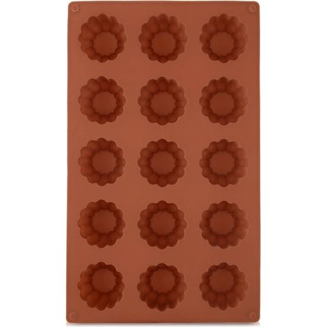 Silicone Flower Cookie Mold, Brown, 28x17x2.8 cm (1/5)