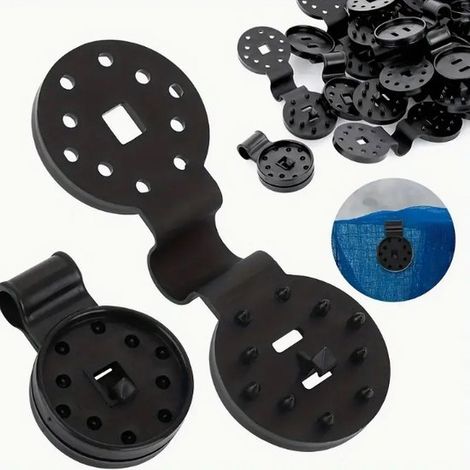 - 10 pièces - Clips pour toile d'ombrage - Clip - Plastique noir - Clip pour filet - Clips pour bâche - Agriculture - Pare-soleil - Filet anti-oiseaux (1/5)