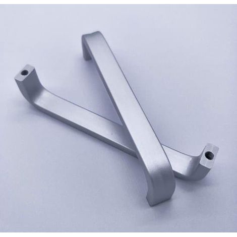 Poignée de porte coulissante carrée en acier inoxydable de 128 mm, élégante poignée de meuble argentée avec boulons de fixation, 13,4 cm (1/4)